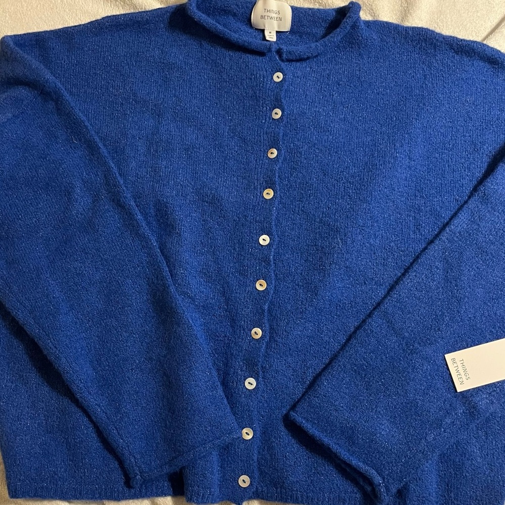 Thingsbetween Royal Blue Piper Cardigan NWT